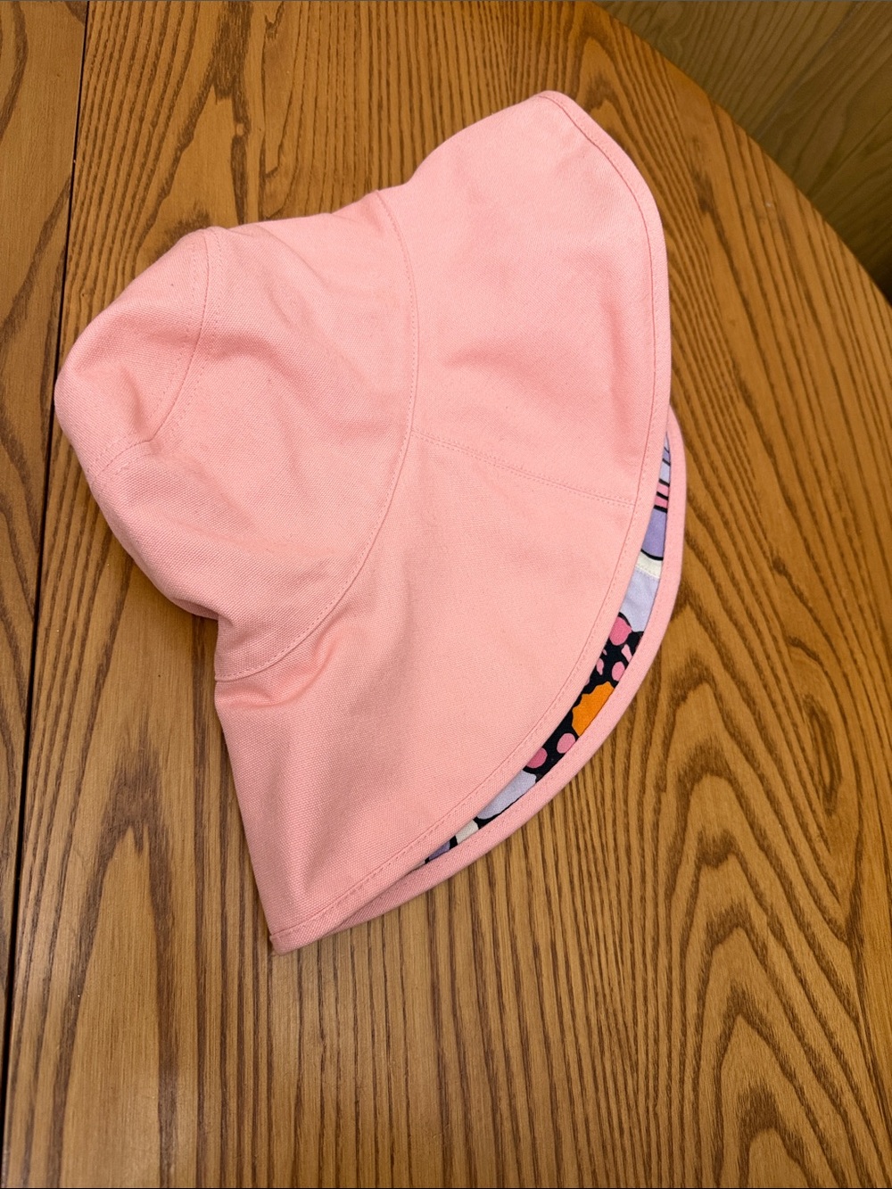 Anthropologie Pink Reversible Bucket Hat with Floral Interior